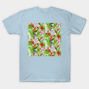 Light Blue Tropical Flora T-Shirt